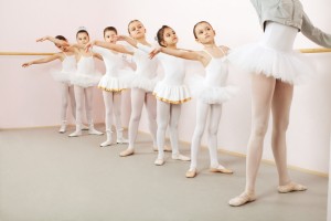 Ballet class in dance studio